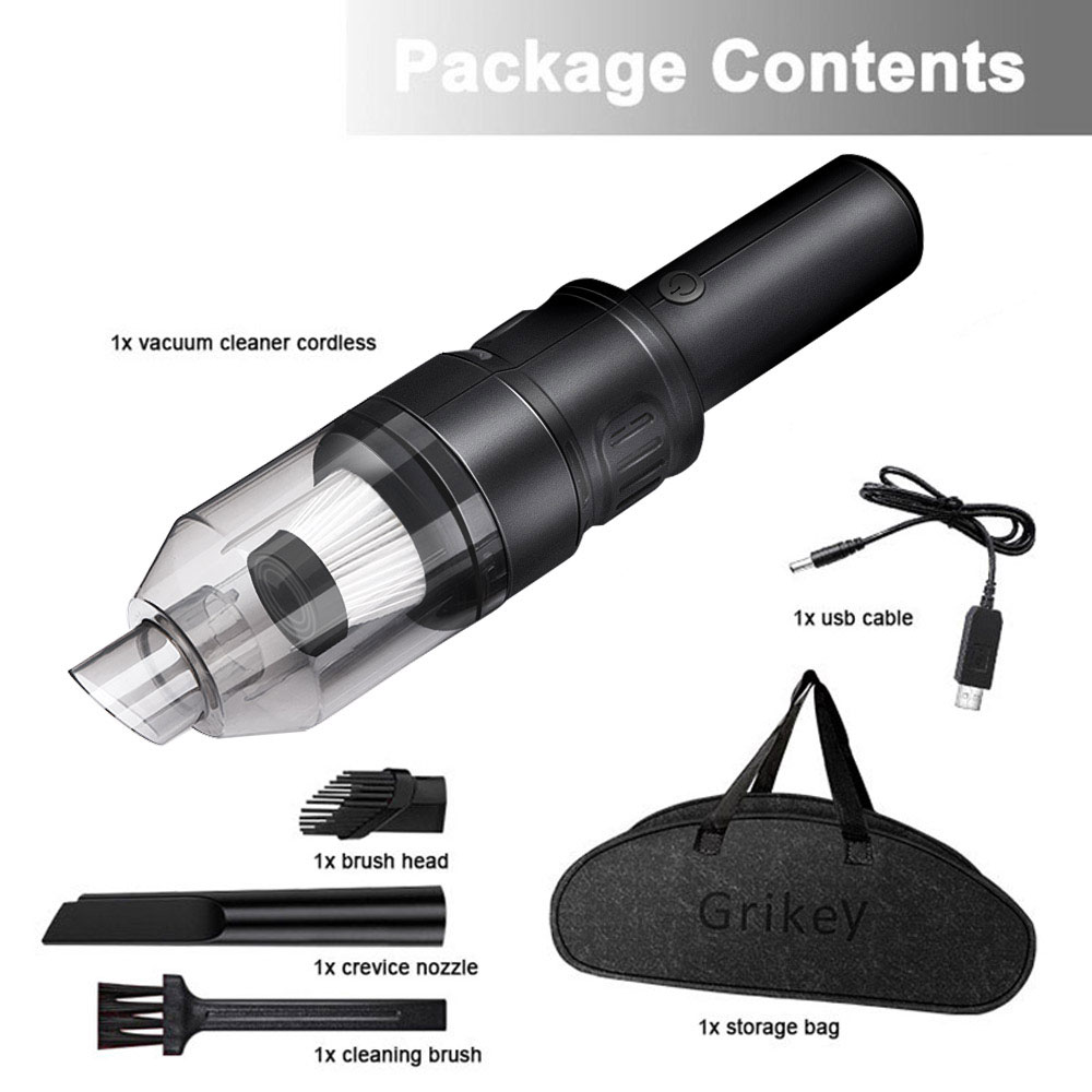 Handheld Vacuum Cleaner Cordless Portable Car Vacuum Cleaner 120W High Power USB Charging for Home Office Car Cleaning-grikey