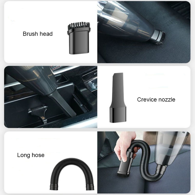 4-IN-1 Car Vacuum Cleaner Tire Inflator Portable Air Compressor with Digital Tire Pressure Gauge LCD Display LED Light DC 12V -grikey