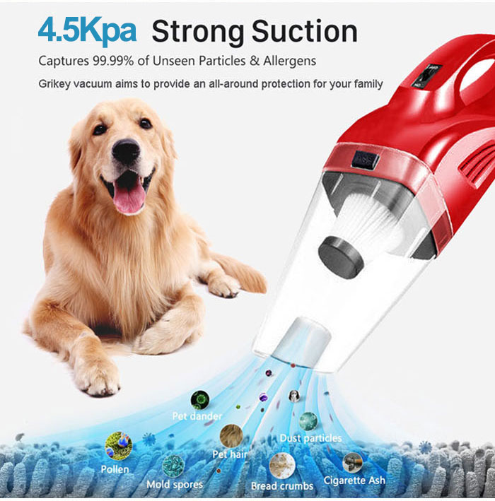 USB Rechargeable Portable 120W Handheld Vacuum Cleaner For Car /Home Battery Vaccum Cleaner Wireless-grikey