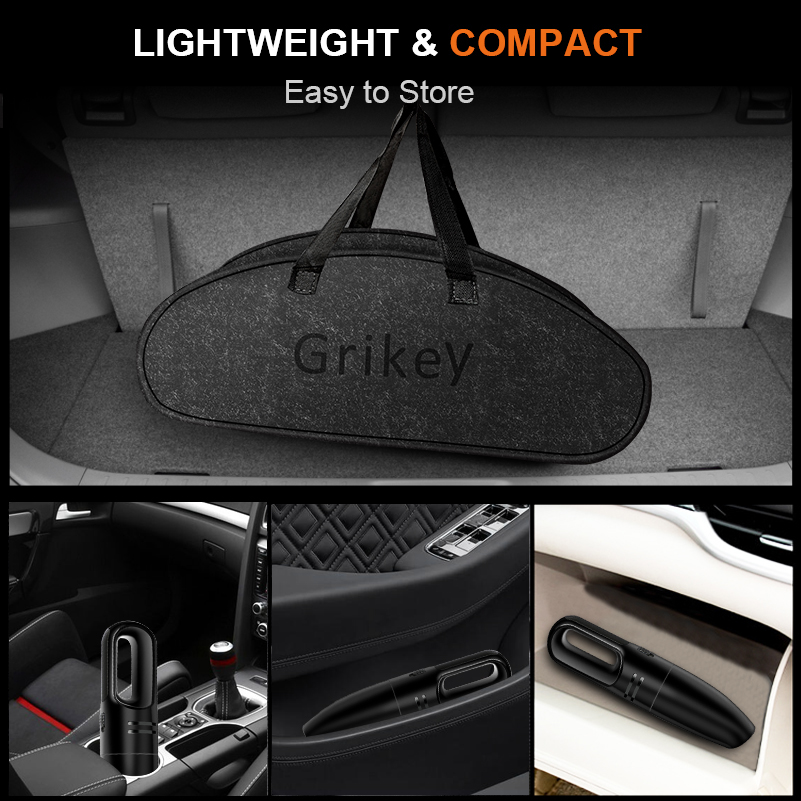 Portable Car Vacuum Cleaner 12V DC Corded Handheld Vaccum Cleaner Auto Accessories Kit for Detailing & Cleaning Car Interior-grikey