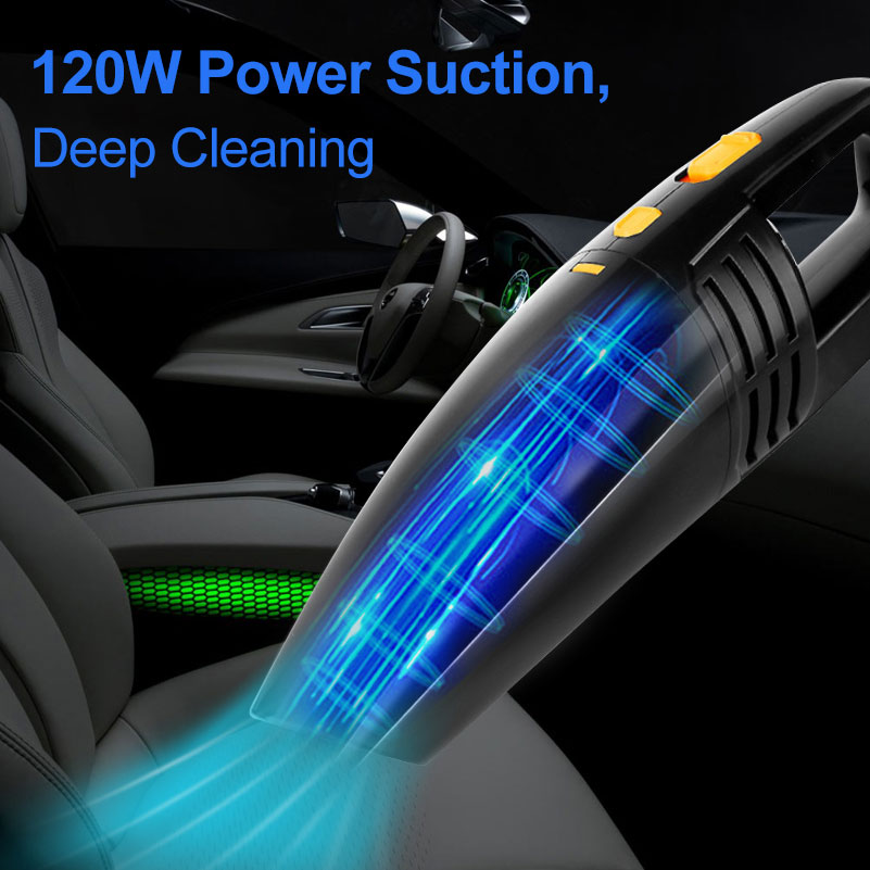 Car Vacuum Cleaner 120W High Power Portable Handheld Auto Vacuum Cleaner with 5M Long Corded Car Accessory for Quick Cleaning-grikey