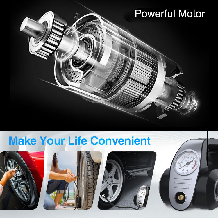 Car Vacuum Cleaner with Searchlight, Tire Pressure Gauge and Car Inflator, 120W Powerful Suction for Wet and Dry Amphibious-grikey