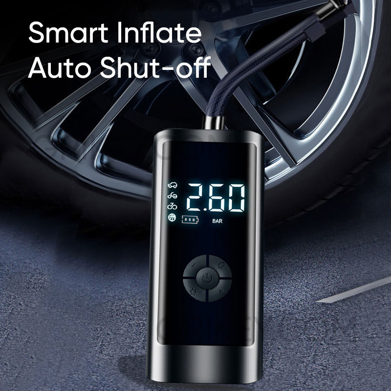Tire Inflator Portable Air Compressor Pump 12V Mini Electric Tire Pump with Digital Pressure Gauge LED Light for Car Tires Bicycles Motorcycles Balls-grikey