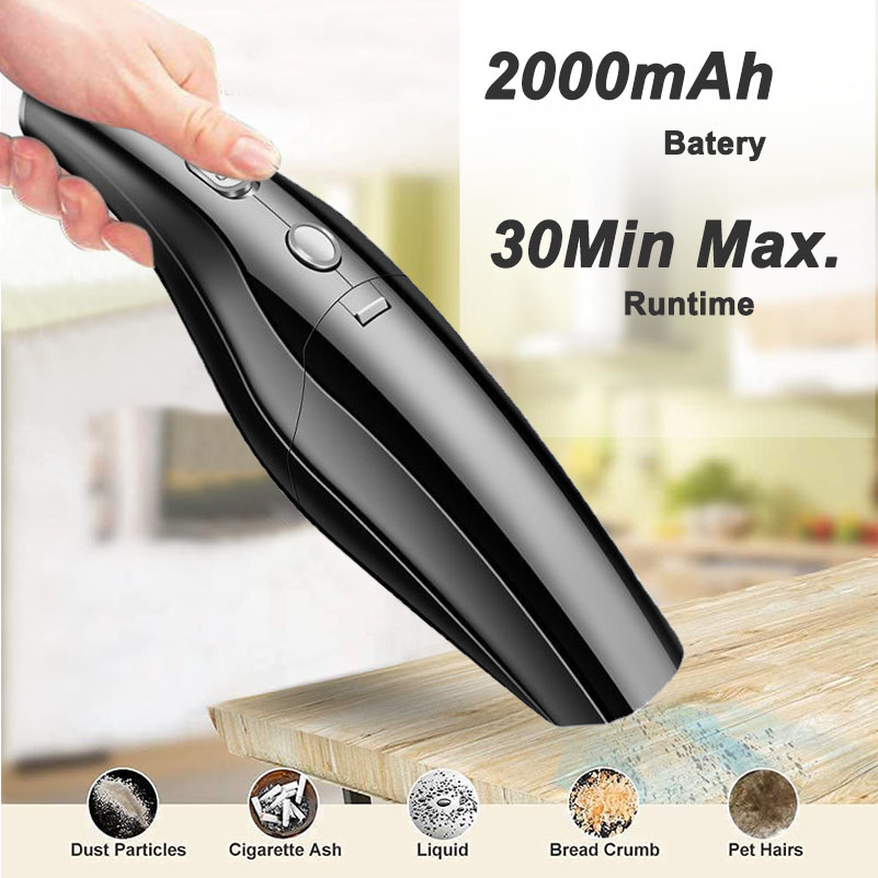 Cordless Car Vacuum Cleaner Handheld Vacuum Cleaner Rechargeable Portable Mini Car Vaccum Cleaner with Base for Car Home Office-grikey