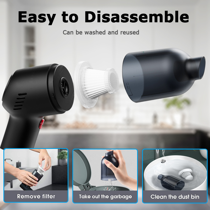 Rechargeable Vacuum Cleaner Wireless Car Vacuum Cleaner Autobiotic Wet and Dry VacuumCleaner for Home Vacuums Cleaners Cordless High Power-grikey