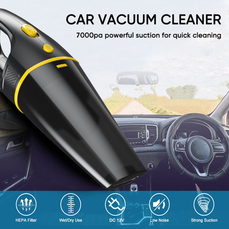 Car Vacuum Cleaner High Power 12V DC Portable Corded Handheld Vacuum Cleaner for Car Interior Cleaning with 3 Attachments & Bag-grikey