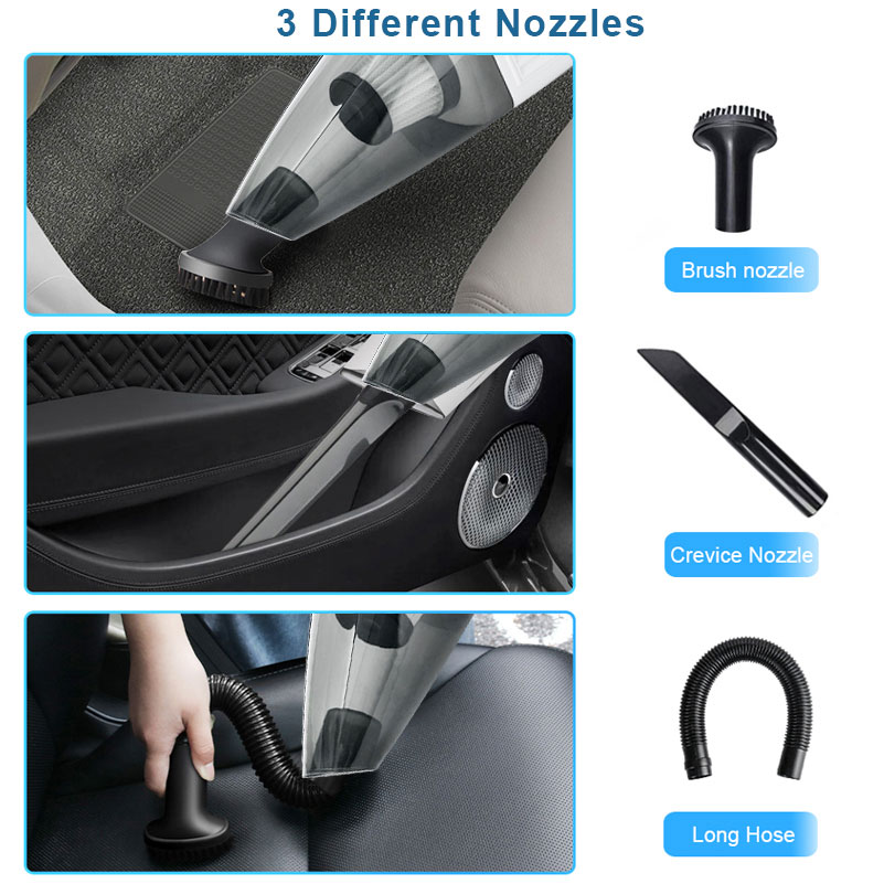 Handheld Car Vacuum Cleaner 120W High Power 12V DC Corded Portable Auto Vaccum Cleaner Car Accessories Kit for Quick Cleaning -grikey