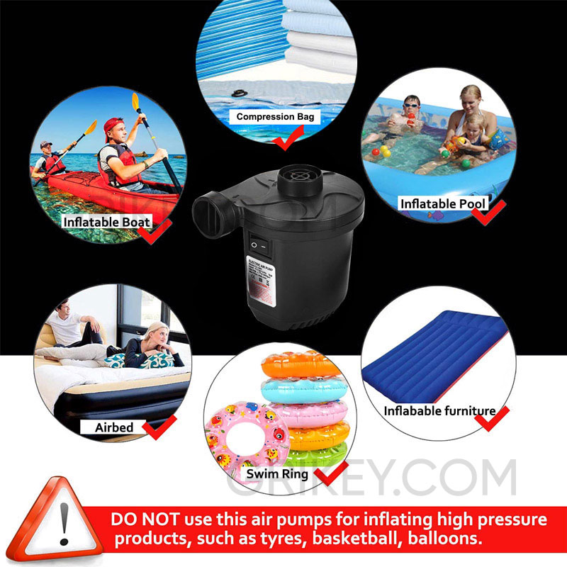 Air Pump for Inflatables Portable Quick-Fill Inflator/Deflator for Outdoor Camping Inflatable Cushions Air Mattress Beds Boats-grikey