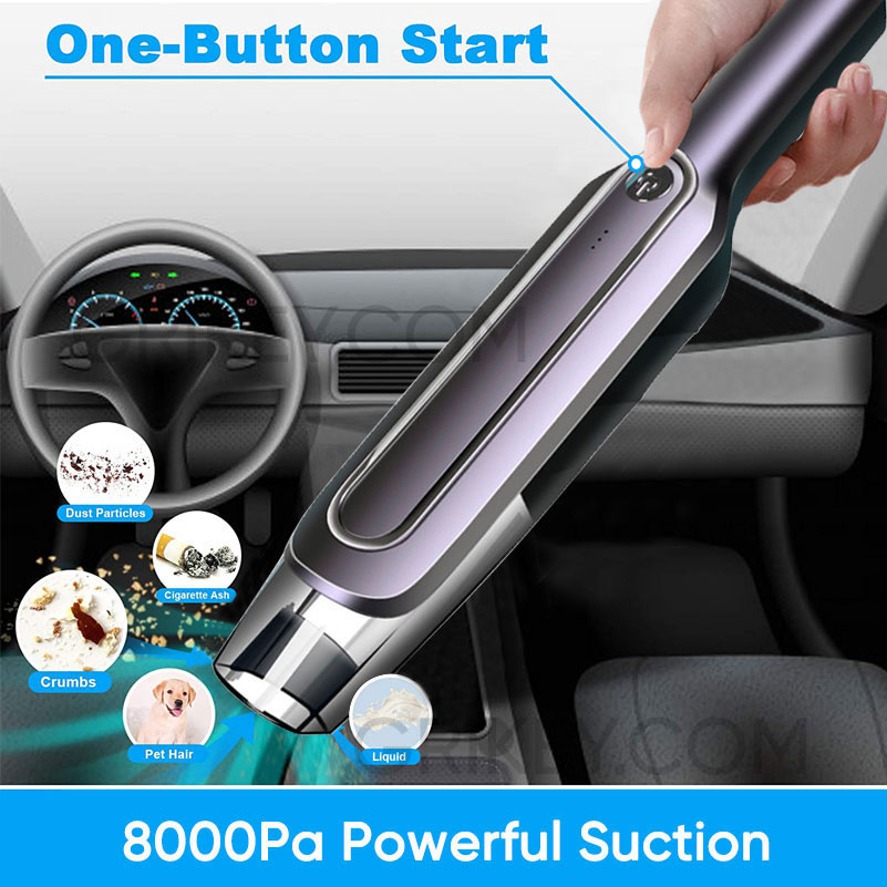 Portable Car Vacuum Cleaner 12V Corded Handheld Vaccum Cleaner Auto Accessories Kit for Detailing and   Cleaning Car Interior-grikey