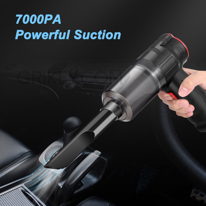Cordless Vacuum & Air Duster 2 in 1 Mini Handheld Vac USB Rechargeable Easy to Clean Desktop Keyboard Drawer Car Interior-grikey