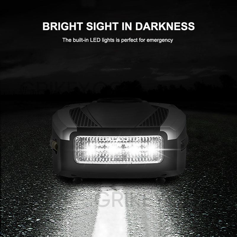 Air Compressor Tire Inflator DC 12V Portable Auto Tire Pump Digital Pressure Gauge w/ LED Light Air Pump for Car Tires Bicycles -grikey