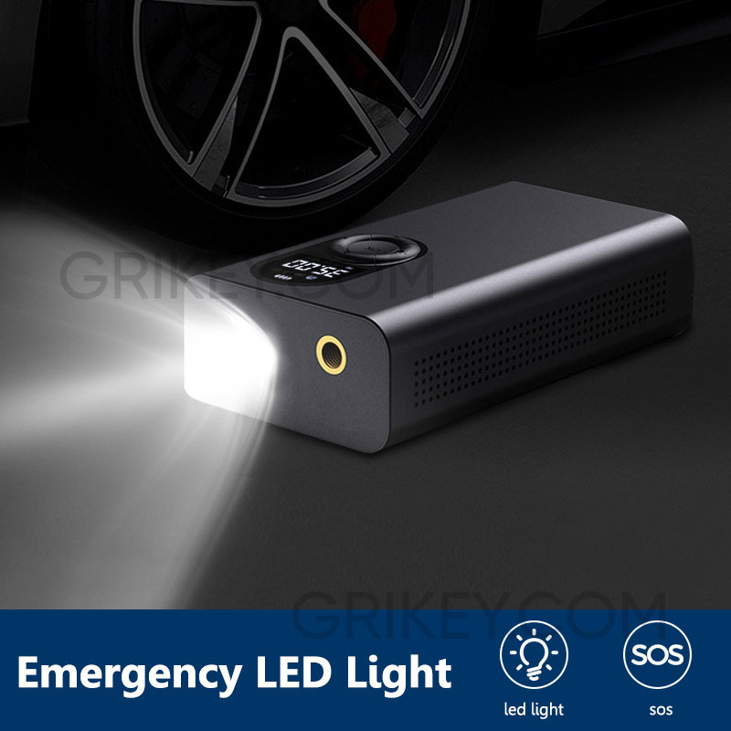 Cordless Tire Inflator Portable Air Compressor 150 PSI Rechargeable Battery 6000mAh Electric Air Pump for Car Tires Bicycle Motorcycle Ball-grikey