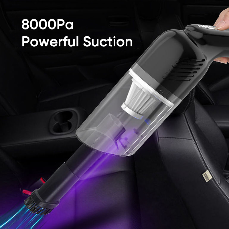 Cordless Portable Handheld Vacuum 8000Pa Powerful Rechargeable Car Vacuum Cleaner with UV Light for Home Office Sofa Cleaning-grikey