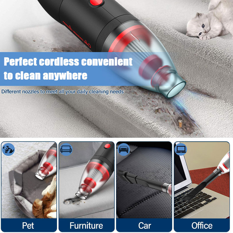 2-in-1 Small Wireless Vacuum Cleaner & Air Duster Portable Handheld Vacuum USB Rechargeable Air Blower for Car Keyboard -grikey
