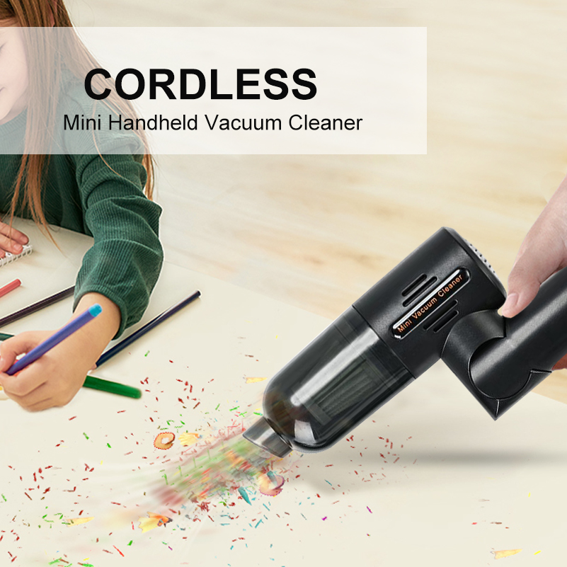 Car Vacuum Cleaner Cordless Rechargeable Handheld Vacuum for Car Sofa Desk Cleaning 180° Foldable Mini Portable Vacuum Cleaner-grikey