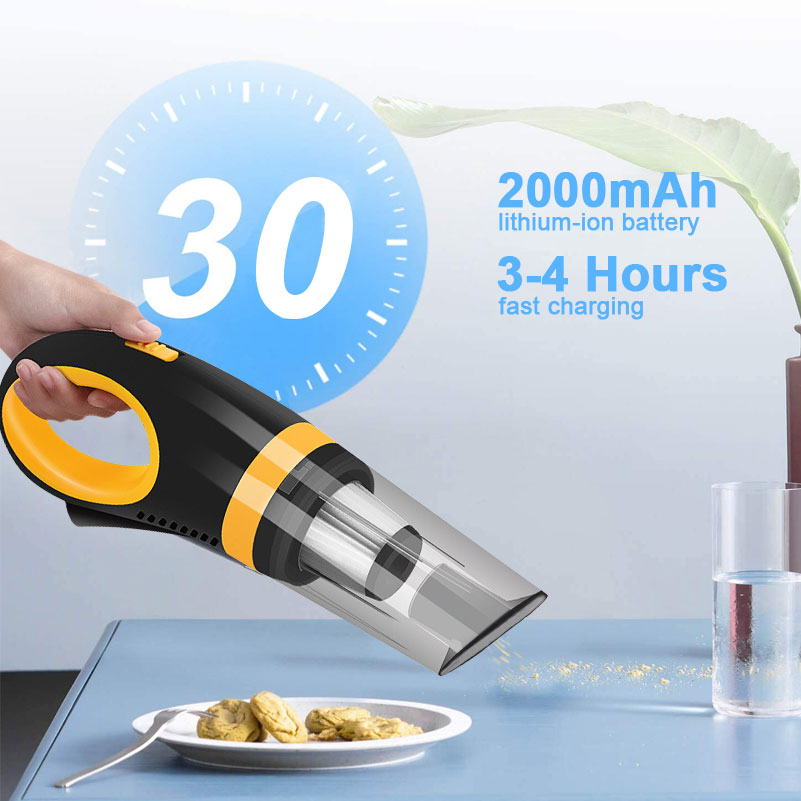 Handheld Vacuum Cordless Powered Battery Rechargeable Portable Powerful Cyclonic Suction Vacuums Cleaner for Home Office and Car-grikey