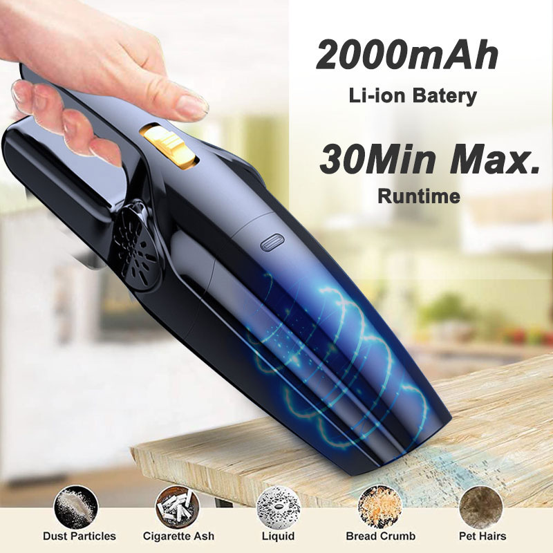 Cordless Portable Car Vacuum Cleaner 8000Pa Powerful Suction Rechargeable Auto Vaccum Cleaner for Home Office Sofa Desk-grikey