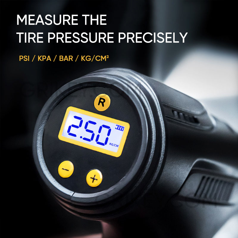 Tire Inflator Portable Air Compressor 12V Smart Air Pump W/ Digital Pressure Gauge Fast Inflation Tire Pump for Car Tire Bicycle Ball-grikey