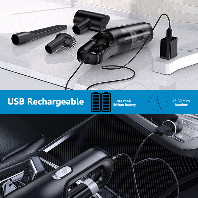 Cordless Handheld Vacuum Cleaner 8000Pa USB Rechargeable Portable Wireless Vacuum Cleaner for Home Office Car Cleaning-grikey