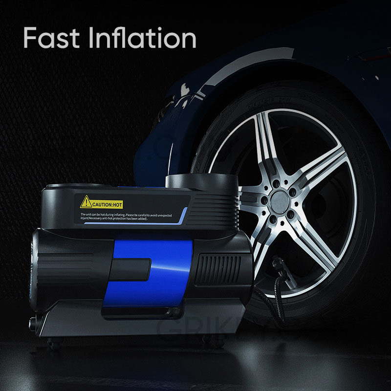 Tire Inflator Portable Air Compressor DC 12V Auto Air Pump 150PSI Fast Inflating with Digital Pressure Gauge for Car Tires Bike-grikey