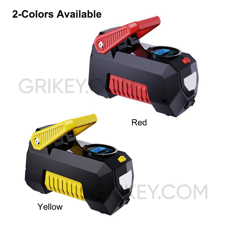 Air Compressor Tire Inflator Portable Air Pump 12V DC Auto Tire Pump w/ Digital Pressure Gauge LED Light for Car Tires Bicycle Ball-grikey