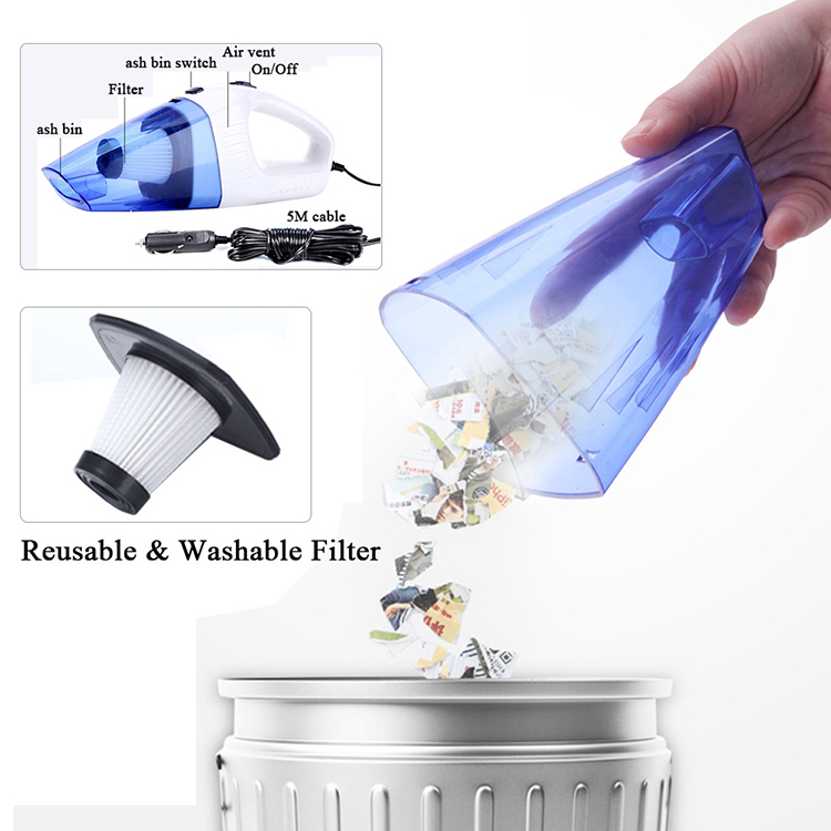 120W 12V Mini Vacuum Cleaner For Auto Multi Dry/Wet  Car Vacuum Cleaner For Car -grikey