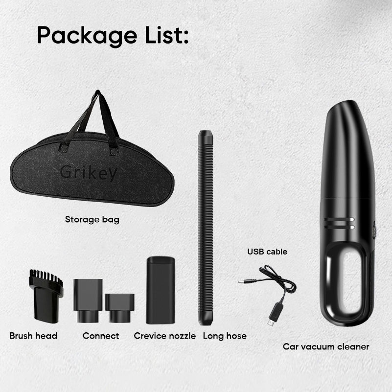 Cordless Handheld Vacuum Cleaner USB Rechargeable Hand Vacuum for Home Office Car Cleaning Mini Portable Car Vaccum Cleaner-grikey