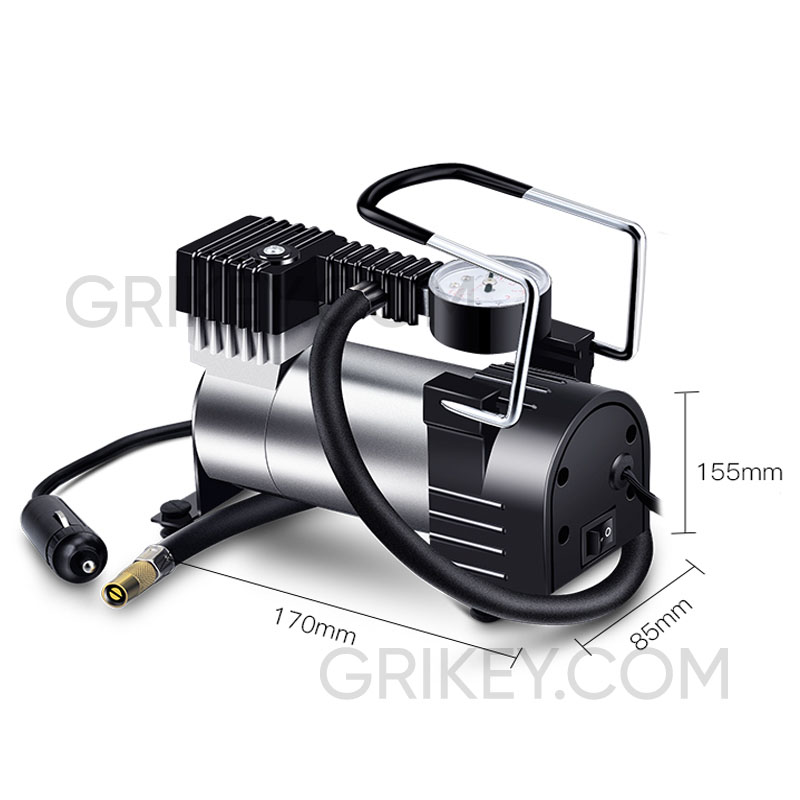 Air Compressor Tire Inflator Portable DC 12V 150PSI Auto Air Pump with Pressure Gauge for Car Tires Bicycle and Other Inflatables-grikey