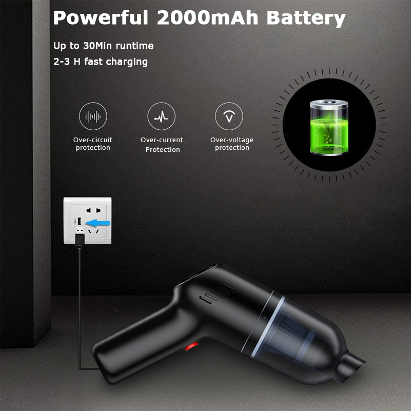 Rechargeable Vacuum Cleaner Wireless Car Vacuum Cleaner Autobiotic Wet and Dry VacuumCleaner for Home Vacuums Cleaners Cordless High Power-grikey
