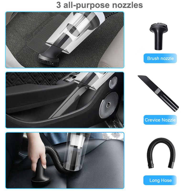 Cordless Vacuum Cleaner Handheld Rechargeable Vac for Car & Home, 7Kpa Cyclonic Suction Wet Dry Portable Vacuum Cleaner-grikey
