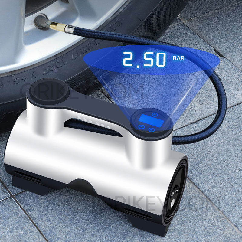 Tire Inflator Portable Air Compressor for Car Tires, DC 12V Auto Tire Pump with Digital Pressure Gauge LED Lights for Car, Bicycle, Balloon, Ball and Other Inflatables-grikey