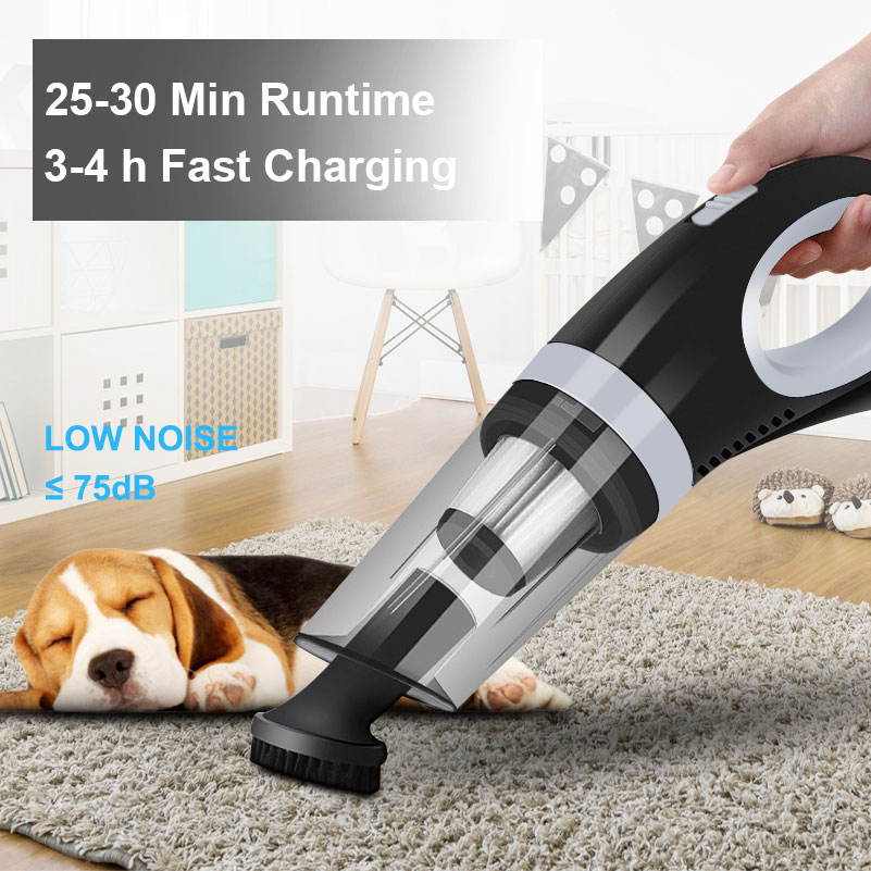 Cordless Vacuum Cleaner Handheld Rechargeable Vac for Car & Home, 7Kpa Cyclonic Suction Wet Dry Portable Vacuum Cleaner-grikey