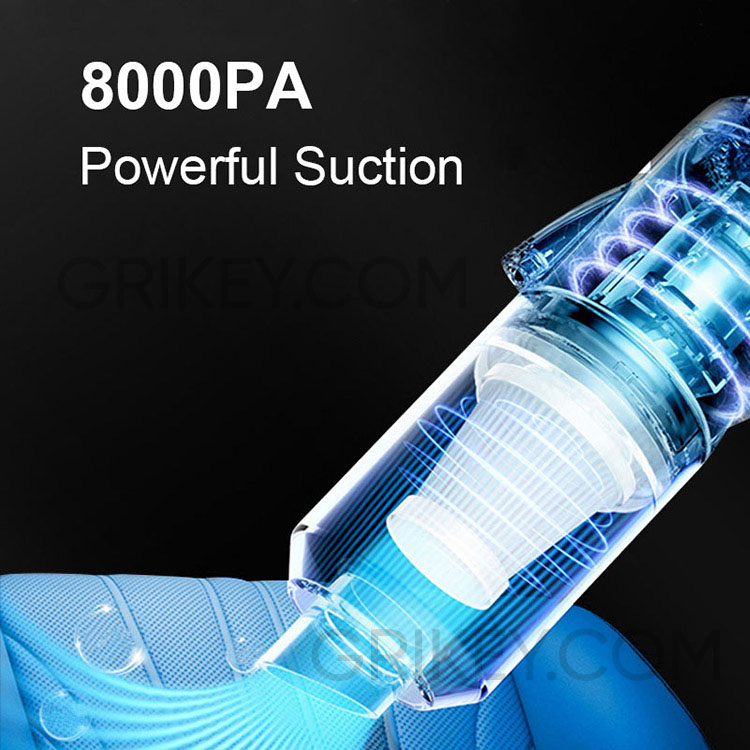 4-in-1 Car Vacuum Cleaner Tire Inflator Portable Air Compressor with Digital Tire Pressure Gauge LCD Display and LED Light 12V-grikey