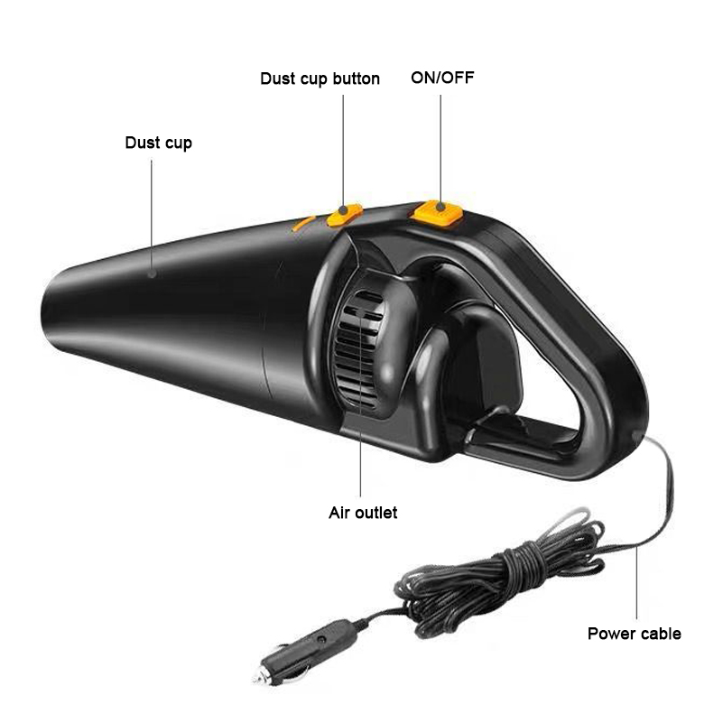 Car Vacuum Cleaner High Power 12V DC Portable Corded Handheld Vacuum Cleaner 8000Pa Strong Suction for Car Interior Cleaning -grikey