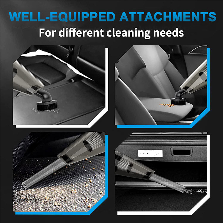 Portable Car Vacuum Cleaner w/LED Light 12V 120W High Power Handheld Vacuum Auto Accessories Kit for Detailing Cleaning Interior-grikey