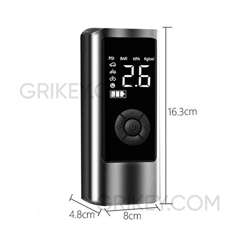 Tire Inflator Portable Air Compressor Pump 12V Mini Electric Tire Pump with Digital Pressure Gauge LED Light for Car Tires Bicycles Motorcycles Balls-grikey