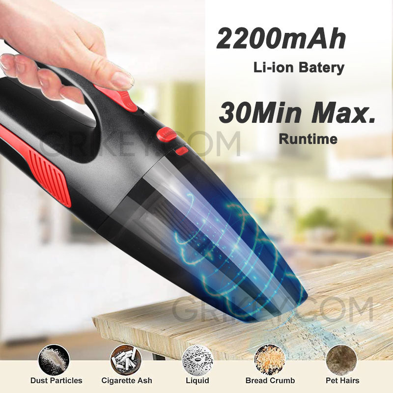 Cordless Handheld Car Vacuum Cleaner Portable 8000Pa Powerful Suction Rechargeable Auto Vaccum Cleaner for Home Office Sofa Desk-grikey