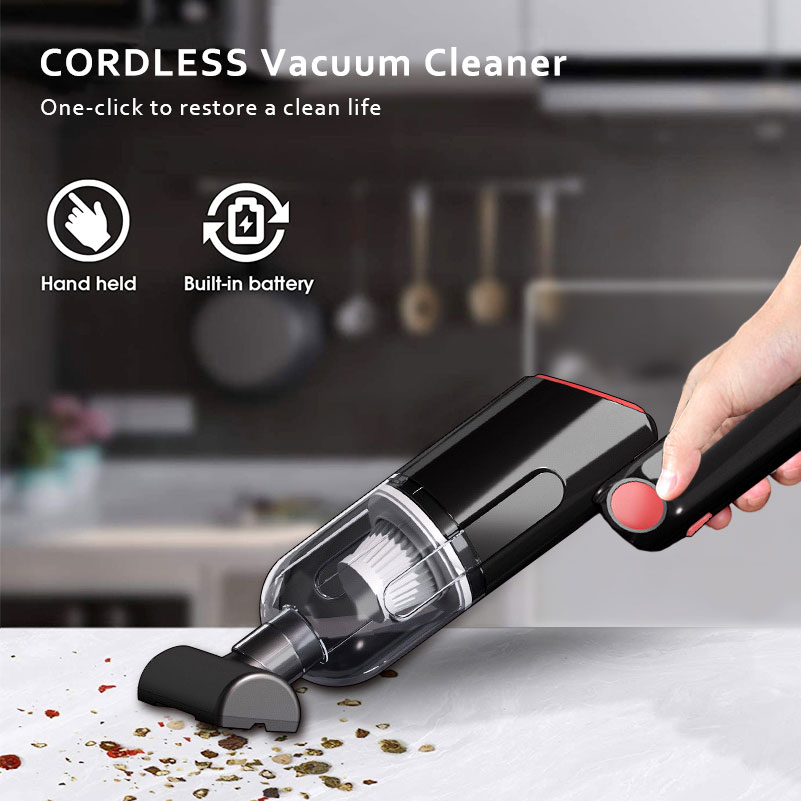 Handheld Vacuum Cleaner Cordless 8000PA Suction Hand Vacuum Cordless for Home Car Cleaning Mini Portable Car Vacuum USB Charging-grikey