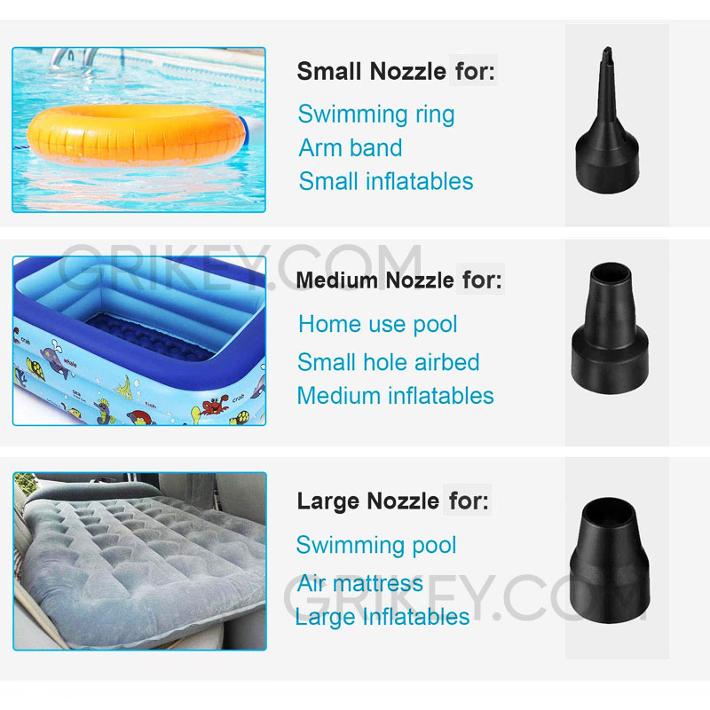 Air Pump for Inflatables Portable Quick-Fill Inflator/Deflator for Outdoor Camping Inflatable Cushions Air Mattress Beds Boats-grikey