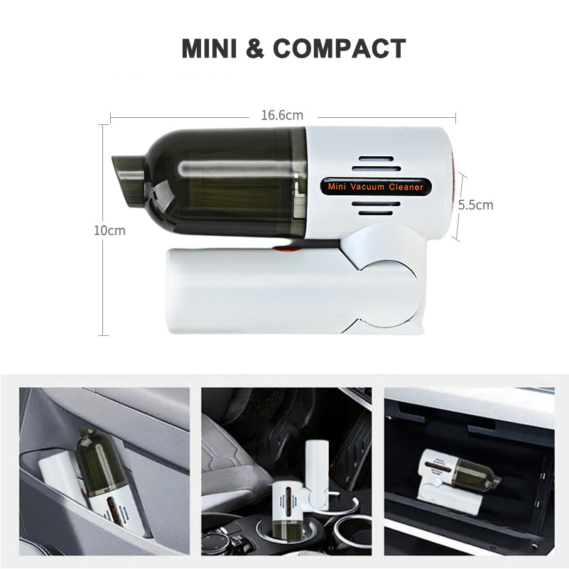 Car Vacuum Cleaner Cordless Rechargeable Handheld Vacuum for Car Sofa Desk Cleaning 180° Foldable Mini Portable Vacuum Cleaner-grikey
