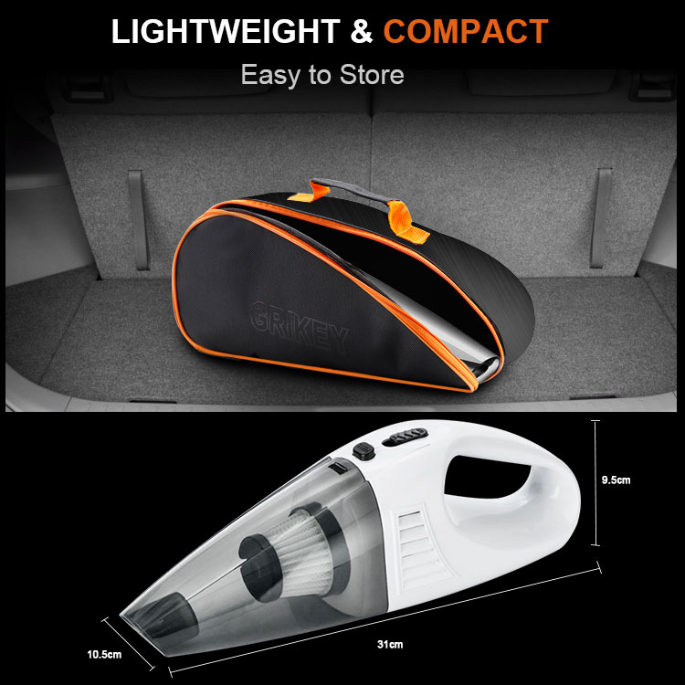Handheld Car Vacuum Cleaner 120W High Power 12V DC Corded Portable Auto Vaccum Cleaner Car Accessories Kit for Quick Cleaning -grikey