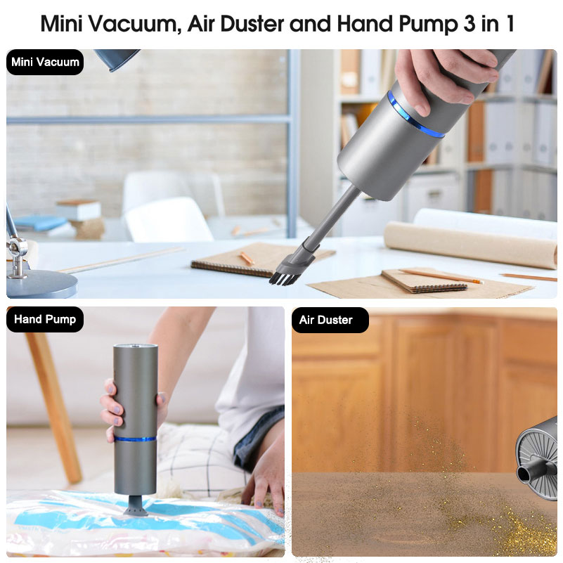 2 in 1 Cordless Vacuum Cleaner Mini Handheld Vacuum USB Rechargeable Dust Buster and Blower 