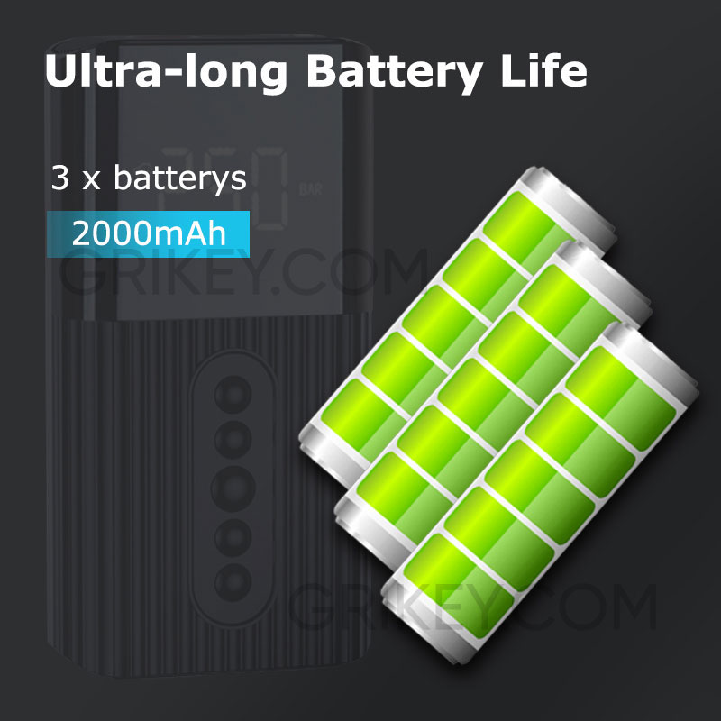 Tire Inflator Portable Air Compressor Cordless & Strong Power Air Pump with 6000mAh Battery Fast inflate 150PSI Tire Pump with LED Light for Car Bike Motor Ball-grikey