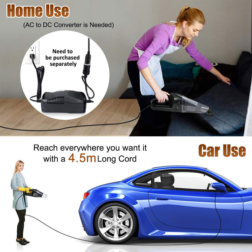 Custom Car Vacuum Cleaner For Car Portable Vacuum Cleaner 12V 120W Mini Car Vacuum Cleaner