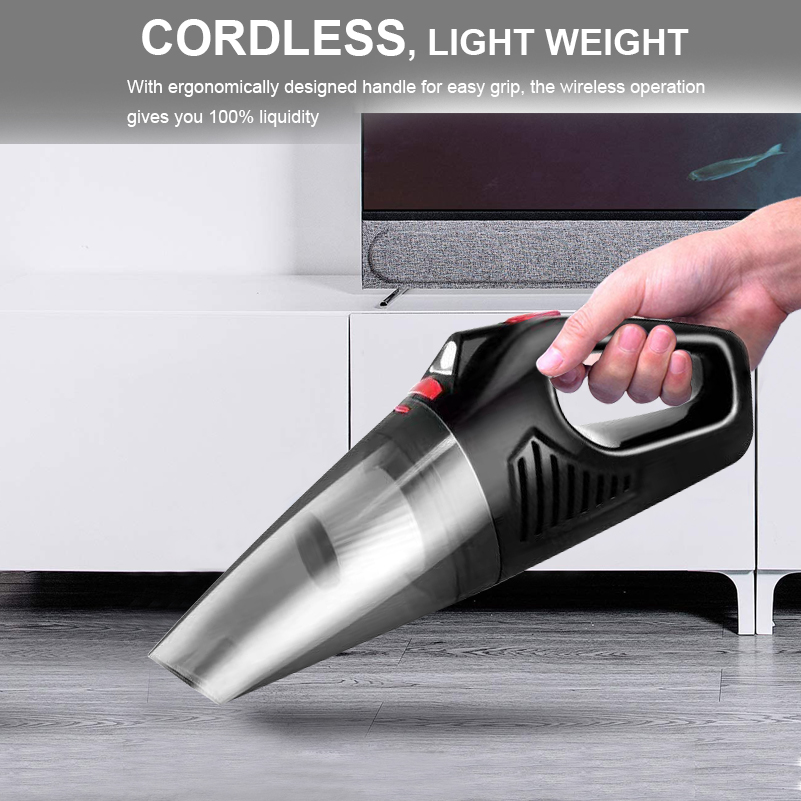 Cordless Handheld Vacuum Cleaner Rechargeable 8000Pa High Power Portable Car Vacuum Cleaner w/ LED Light for Home Office Car-grikey