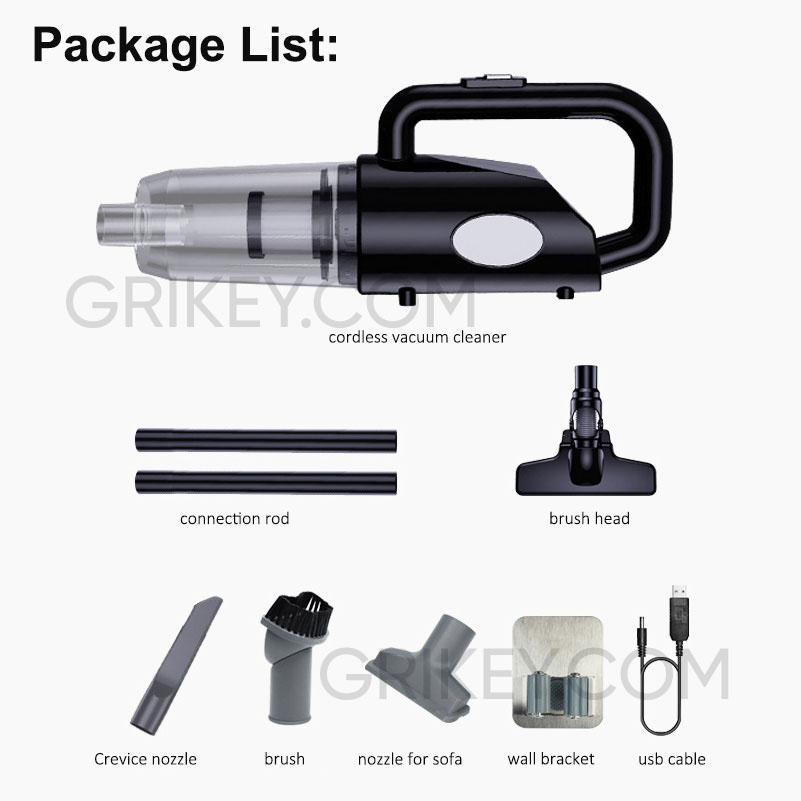 Cordless Handheld Vacuum Lightweight Portable Household Stick Vac Powerful Cordless Vaccum Cleaner for Car Home Hardwood Floor-grikey