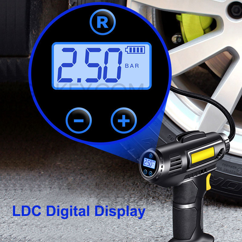 Tire Inflator Portable Air Compressor 12V Smart Air Pump W/ Digital Pressure Gauge Fast Inflation Tire Pump for Car Bicycle Ball-grikey