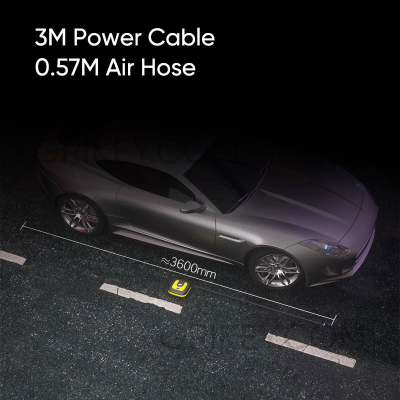 Portable Tire Inflator 12V DC Car Tire Pump with Pressure Gauge Fast Inflation Air Compressor with LED Light for Auto Bike Balls-grikey