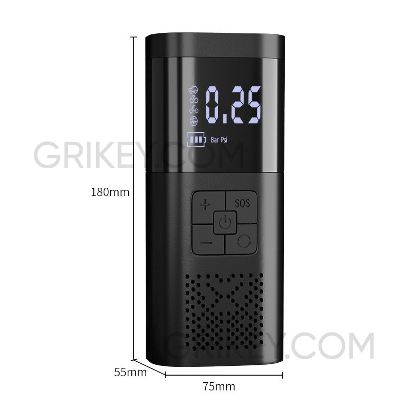 Portable Air Compressor Car Tire Inflator Auto Tire Pump w/ Digital Pressure Gauge LED Light Fast Inflation Car Tires Motorcycles-grikey