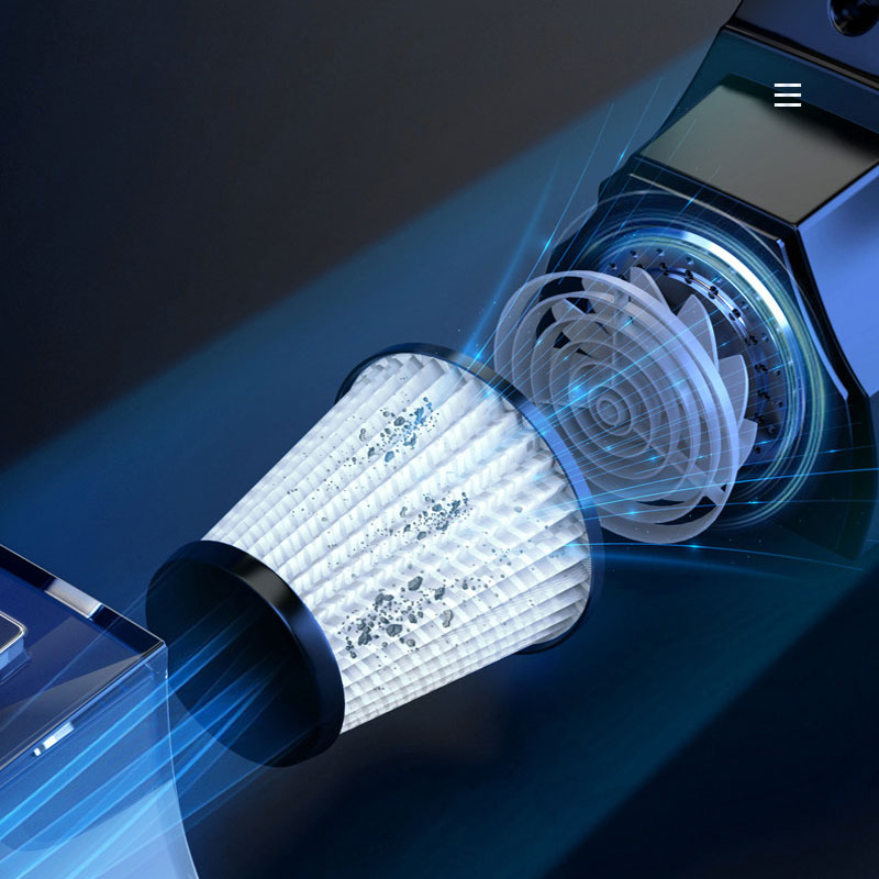  4-in-1 Car Vacuum Cleaner DC 12V Tire Inflator Portable Air Compressor with Digital Tire Pressure Gauge LCD Display LED Light-grikey